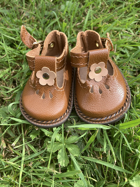 T-Bar Shoes by Wagner for 35cm Light Brown