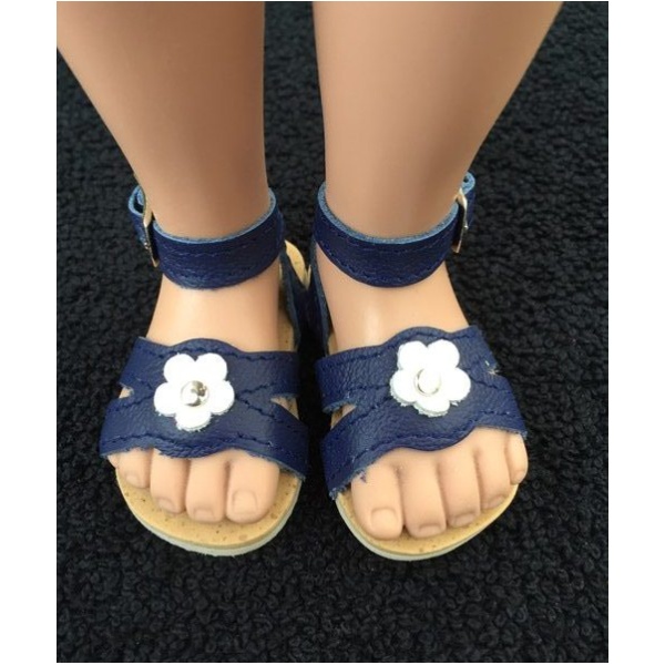 Open Sandals by Wagner for 50cm Navy Blue
